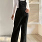 Casual Corduroy Maternity Overalls with Adjustable Straps