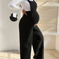 Casual Corduroy Maternity Overalls with Adjustable Straps