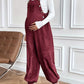 Casual Maternity Corduroy Overalls Jumpsuit with Adjustable Waist