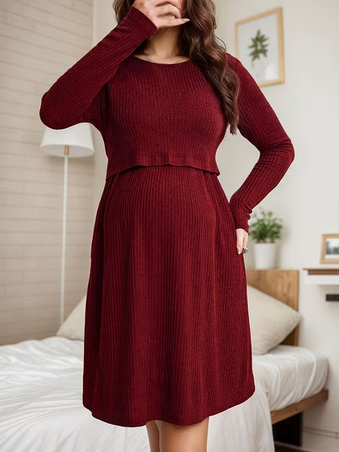 Elegant Maternity & Nursing Dress