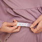 Elegant Solid Color Waffle Pajama Set for Pregnant Women