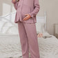 Elegant Solid Color Waffle Pajama Set for Pregnant Women