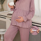 Elegant Solid Color Waffle Pajama Set for Pregnant Women